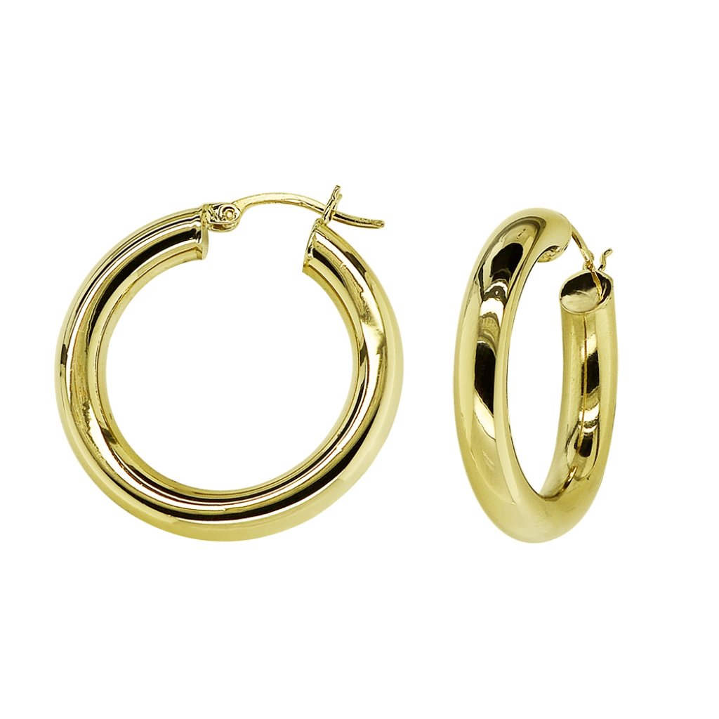 Classy Hoop Earrings 14k Yellow Gold